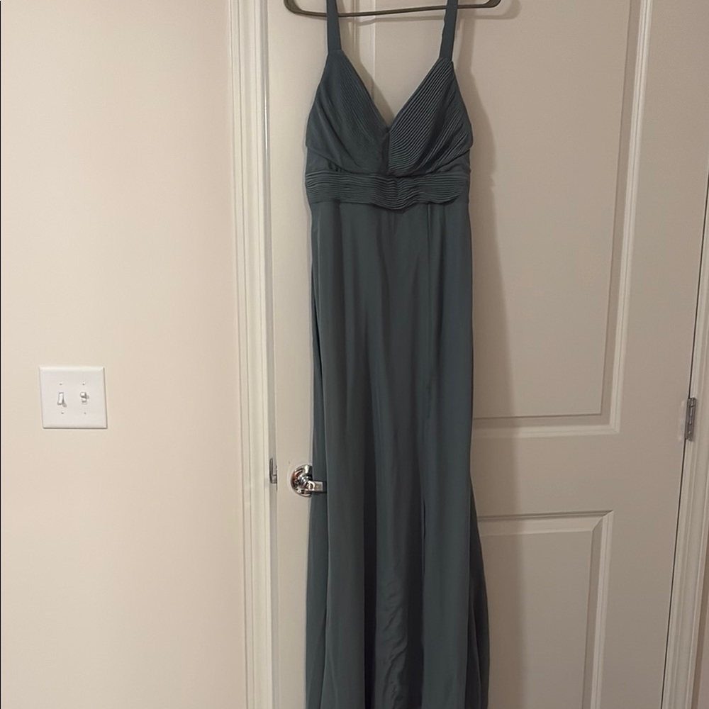 Birdy Grey Ruched Gray Maxi Sundress